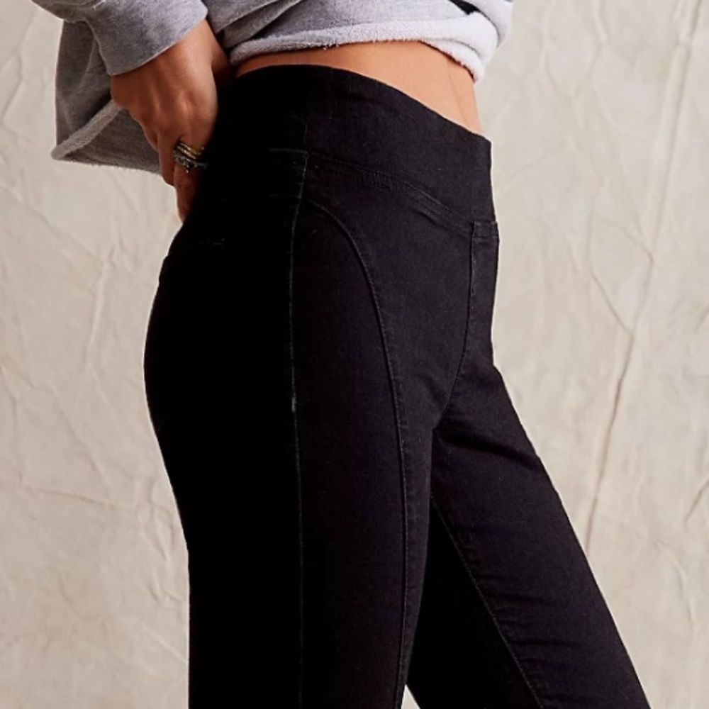 FREE PEOPLE Double Dutch Pull-On Slit Skinny Jeans We The Free - Picture 4 of 12